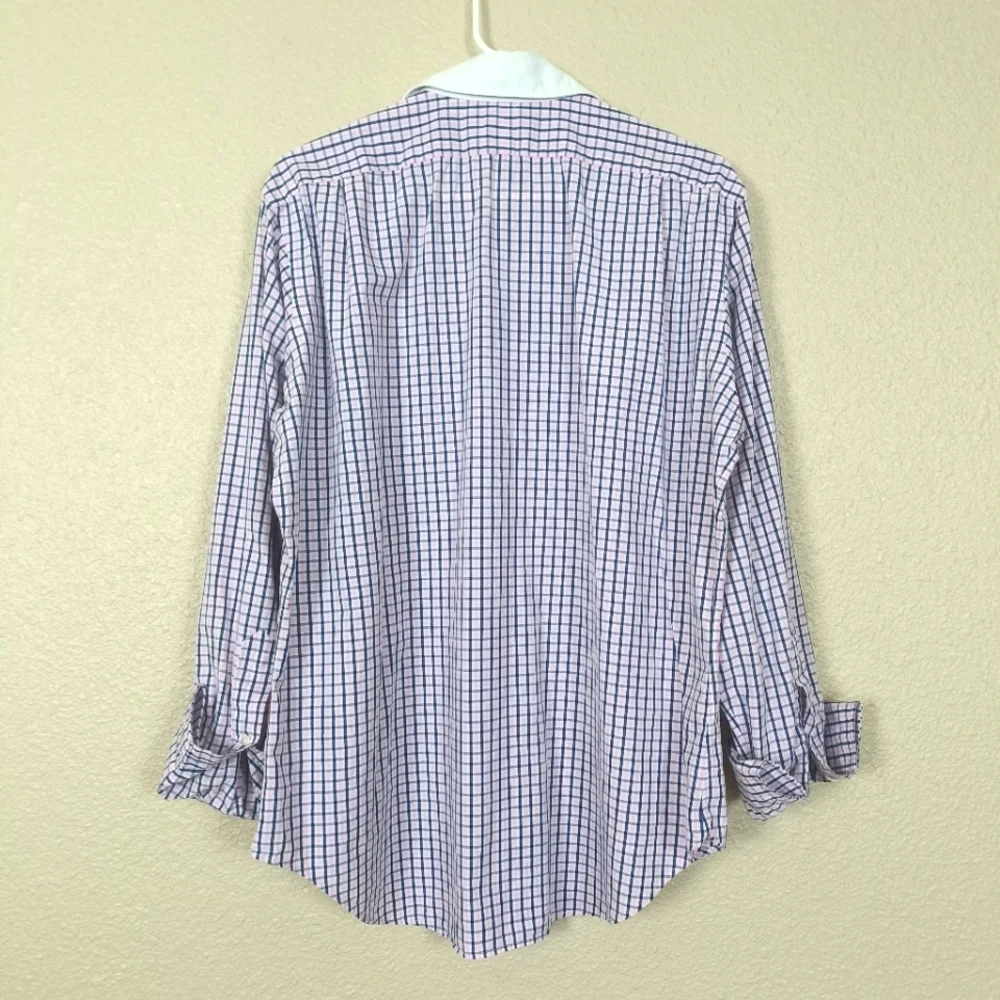 POLO RALPH LAUREN Men's Dress Shirt Long Sleeve 15 1/2-34 Pink/Blue Plaid Button